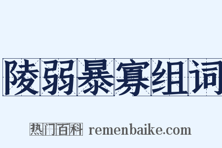 陵弱暴寡组词是什么意思的图片